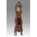 511/3 Grandfather clock in baroque style, in solid hand-curved wood, walnut with inlay