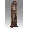 512/4G Grandfather clock in baroque style, in solid hand-curved wood, walnut with gold leaf