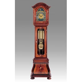 538/5 Grandfather clock in mahogany, plumes’ mahogany, palissander and “mother of pearl”.
