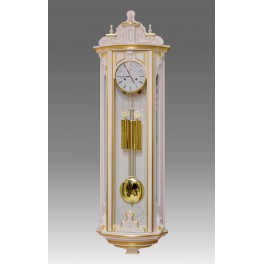 423/2 Wall clock lacquered white patinated with gold leaf