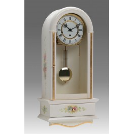 425/3Wall clock lacquered white with gold leaf and decoration